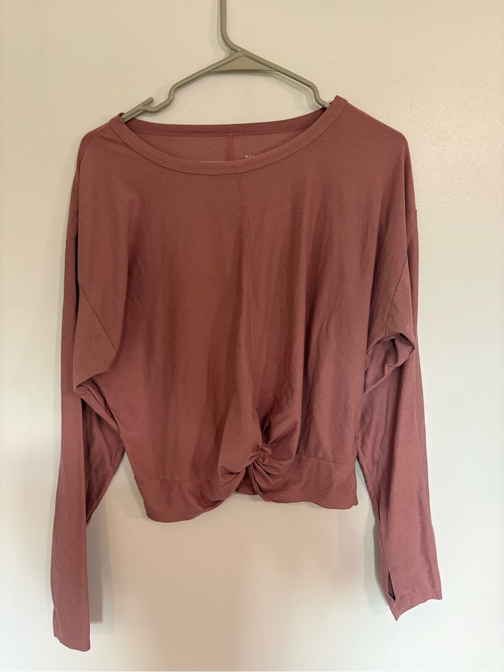 Old Navy Long Sleeve Twist Front Top - Mauve Pink